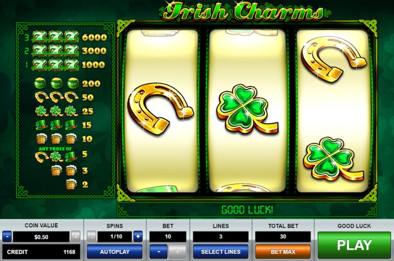 Video slot Irish Charms